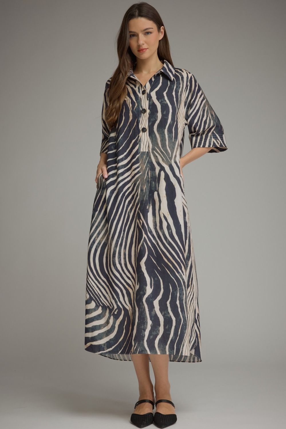 Navy Zebra Maxi Dress