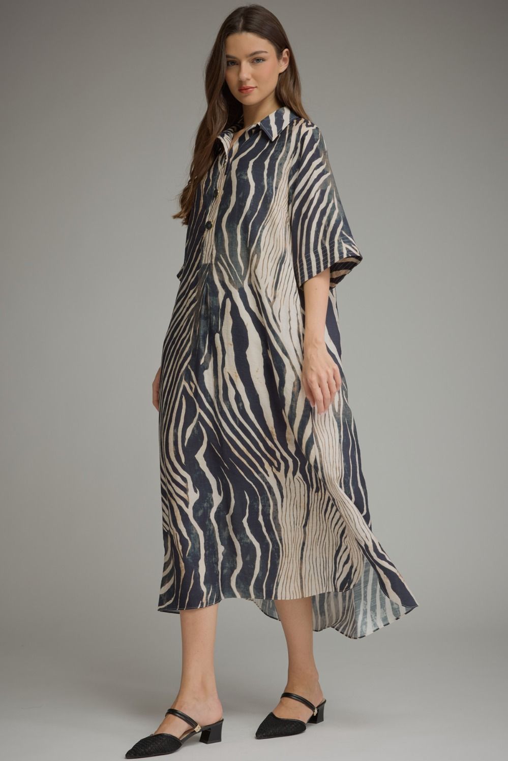 Navy Zebra Maxi Dress