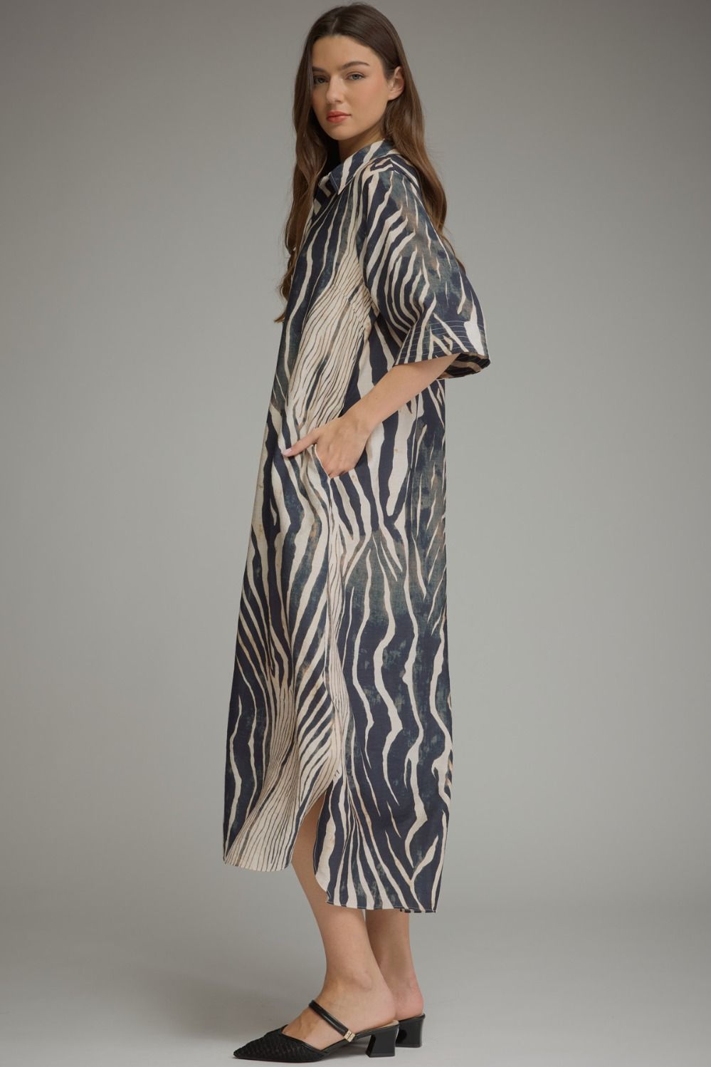 Navy Zebra Maxi Dress