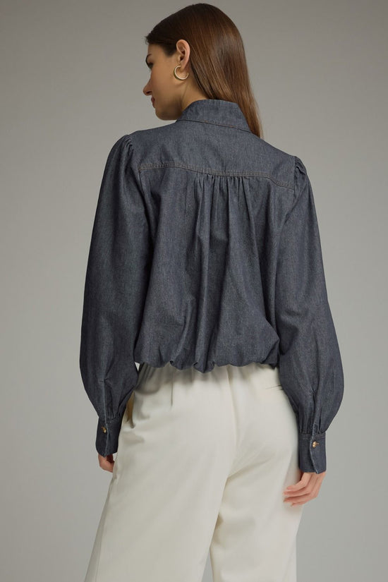 Denim Bit Embellished Top