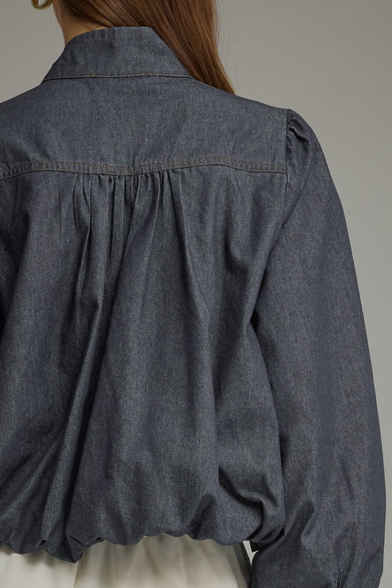 Denim Bit Embellished Top