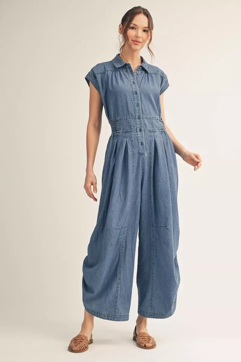 Effortless Charm Chambray Jumpsuit