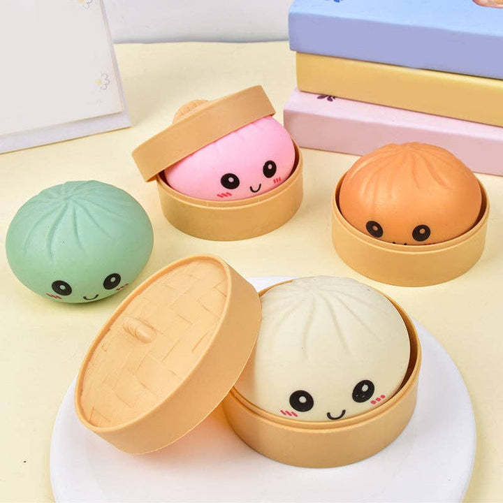Squishy Dumpling Bao Bun Fidget Toy-random color In stock
