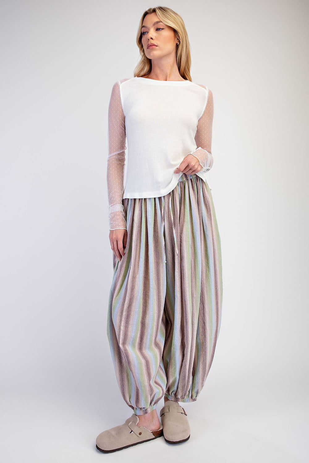 Stripe Balloon Pants