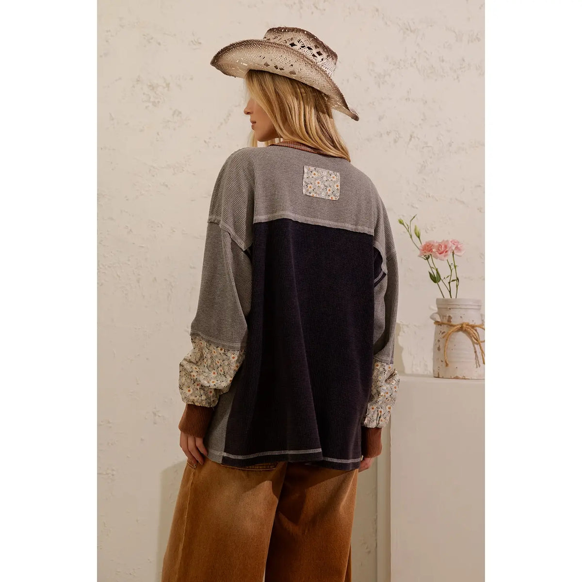 Henley Easy Day Waffle Top