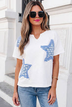 Load image into Gallery viewer, Flag Day Mineral Washed Star Patch V Neck Tee
