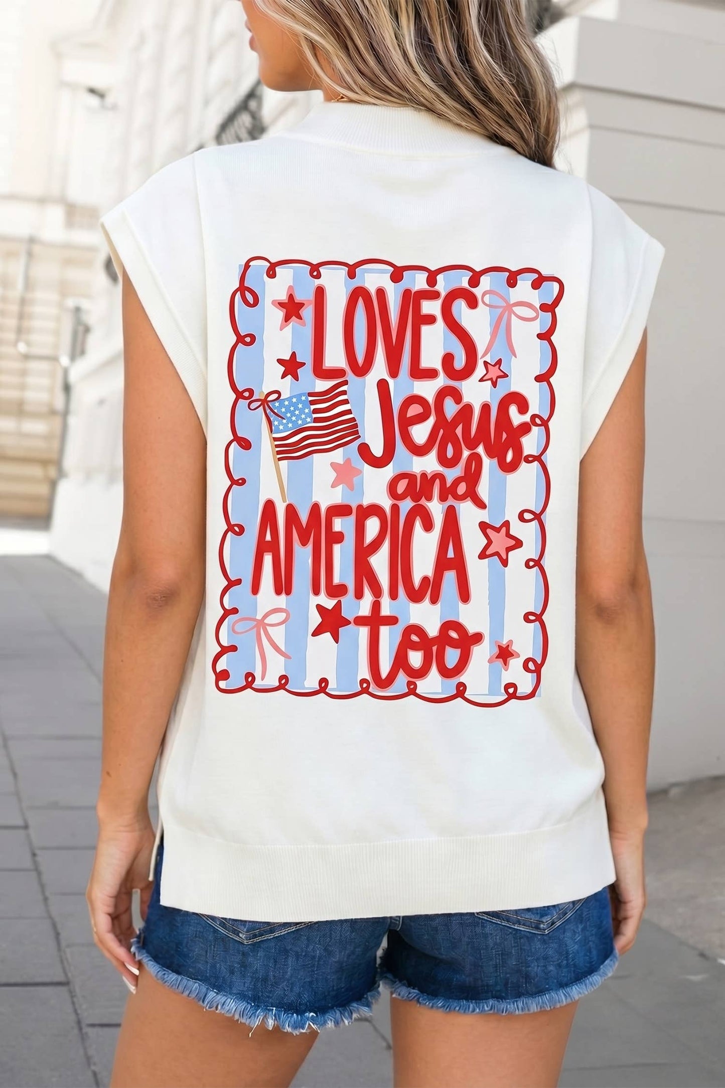 Patriotic Flag Double Graphic Tee