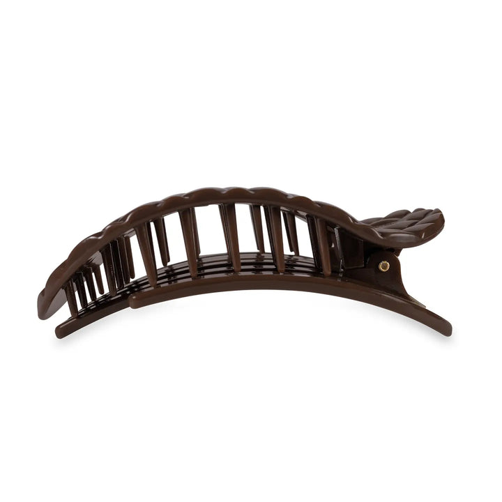 Flat Round Hair Clip | Large | Truly Taupe Quilted