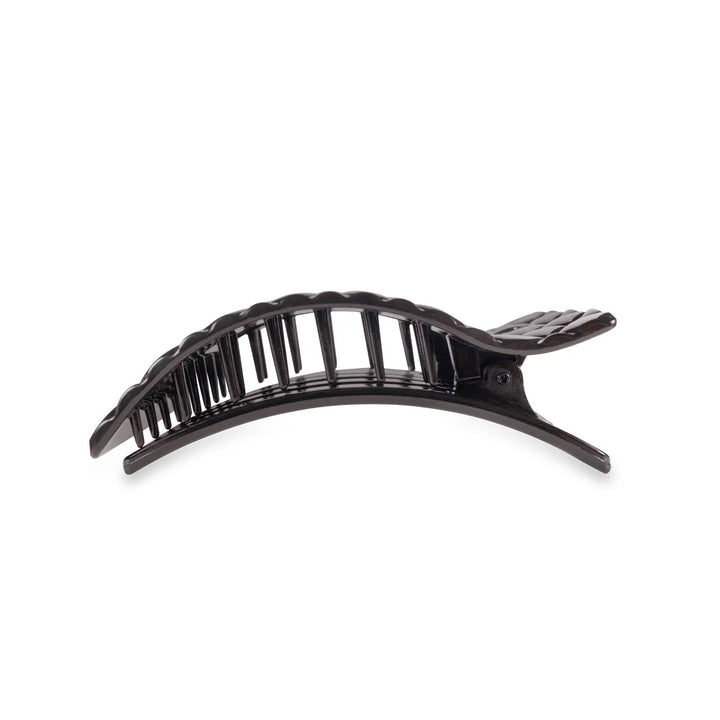 Flat Rectangle Hair Clip | Medium | Jet Black Quilted