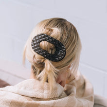 Load image into Gallery viewer, Flat Round Hair Clip | Large | Truly Taupe Quilted
