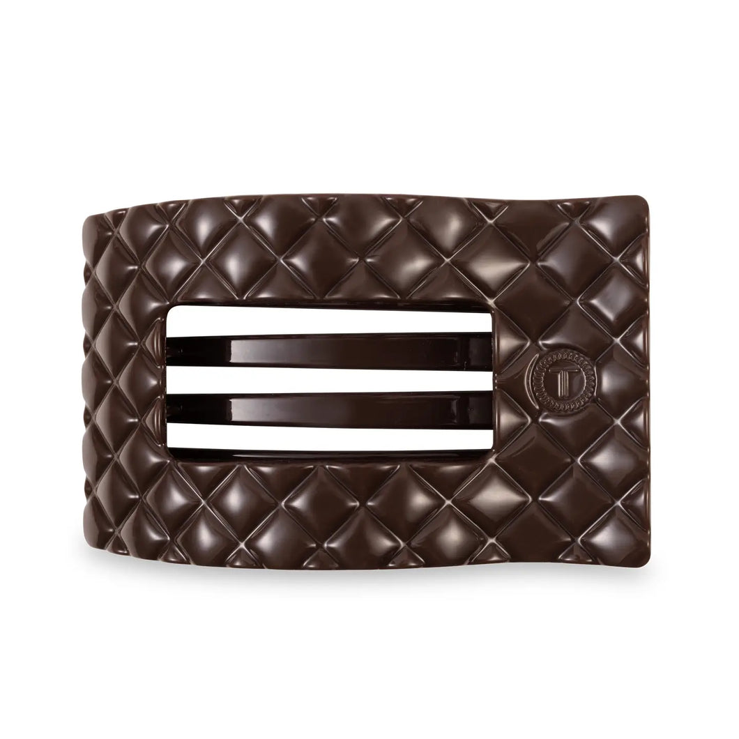 Flat Rectangle Hair Clip | Medium | Truly Taupe Quilted