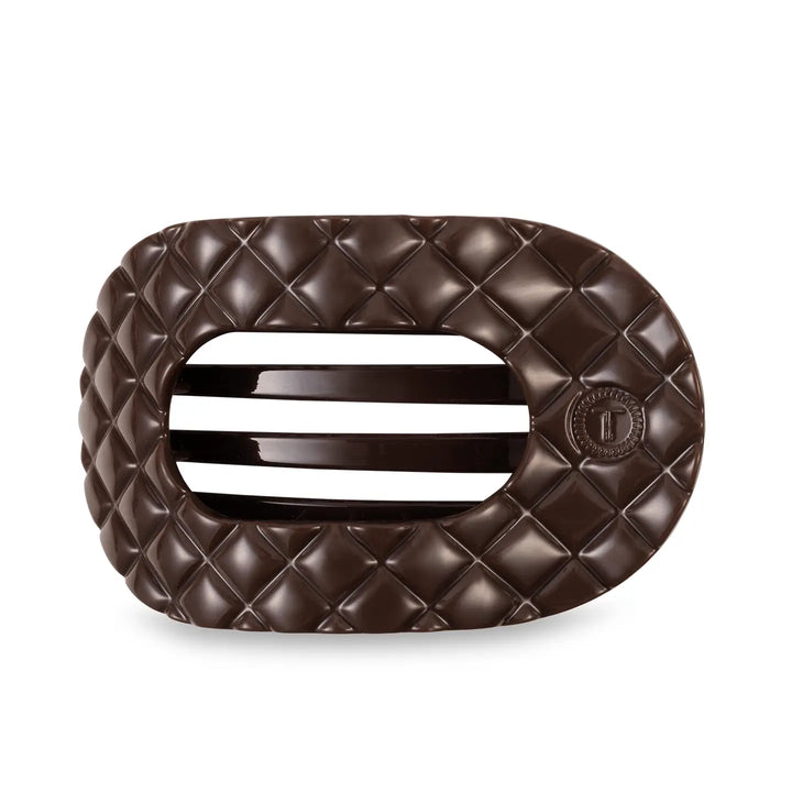 Flat Round Hair Clip | Large | Truly Taupe Quilted