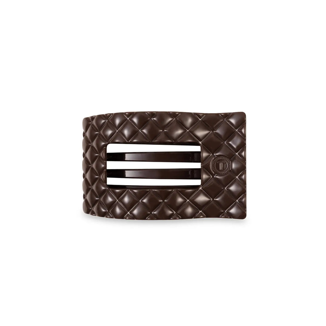 Flat Rectangle Hair Clip | Small | Truly Taupe Quilted
