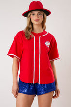 Load image into Gallery viewer, Baseball Sequins Embroidery Top
