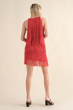 Load image into Gallery viewer, Halter Fringe Dress
