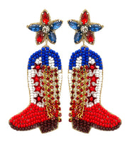Load image into Gallery viewer, Red/White/Blue Earrings *FINAL SALE*
