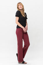 Load image into Gallery viewer, Judy Blue High Waist Burgundy Dyed Straight Leg Pant
