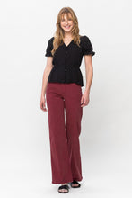 Load image into Gallery viewer, Judy Blue High Waist Burgundy Dyed Straight Leg Pant

