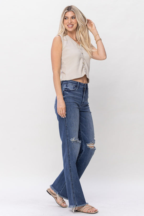 Judy Blue HW w/ Knee Destroy Straight *FINAL SALE*