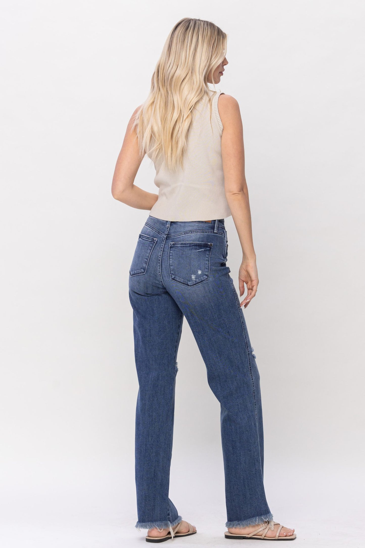 Judy Blue HW w/ Knee Destroy Straight *FINAL SALE*