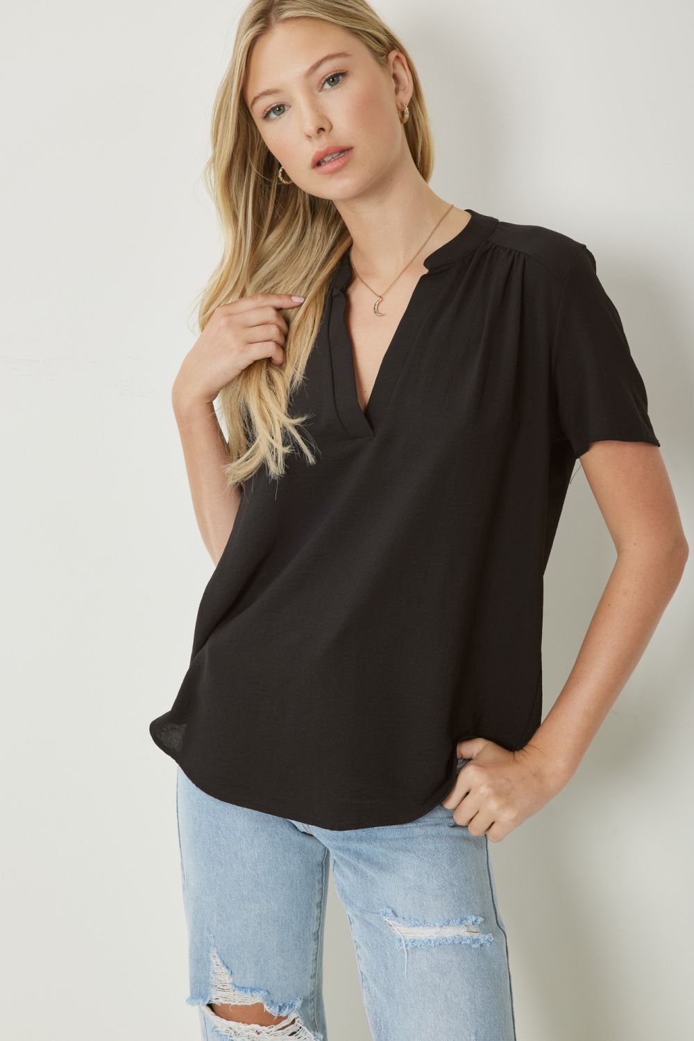 You Must Have Solid V-neck Top *FINAL SALE*