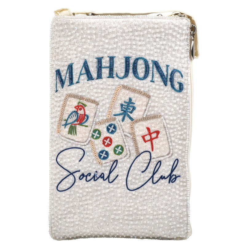 Mahjong Beaded Social Club Bag