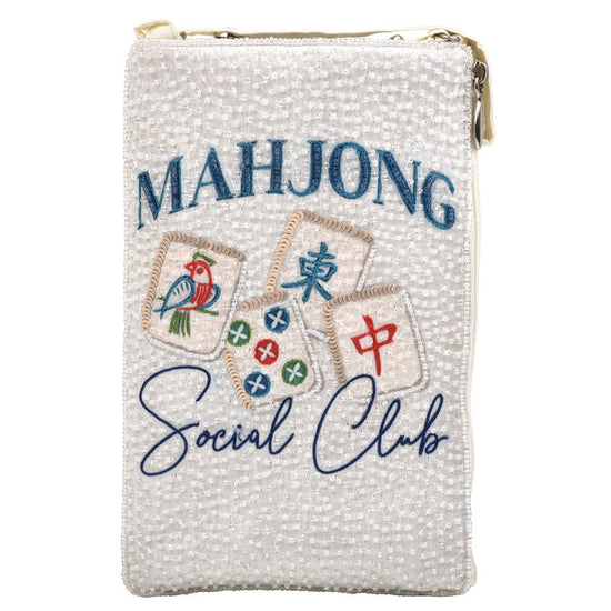 Mahjong Beaded Social Club Bag