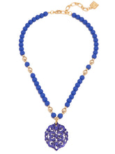 Load image into Gallery viewer, Damask Pendant Beaded Collar Necklace
