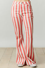 Load image into Gallery viewer, Stripe Denim Flares
