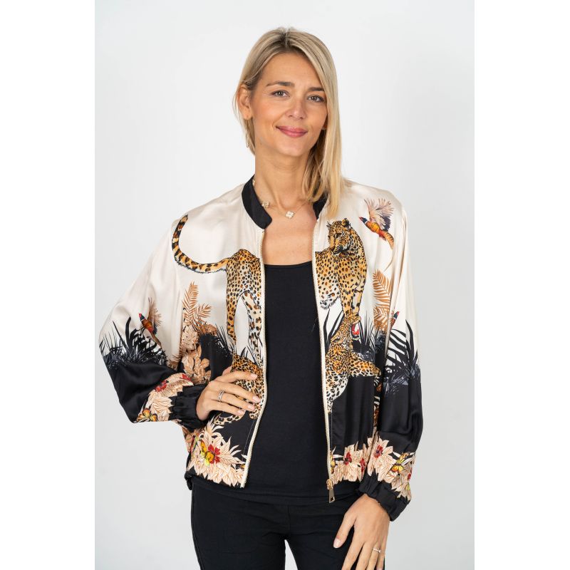 Front Zip Silk Jacket