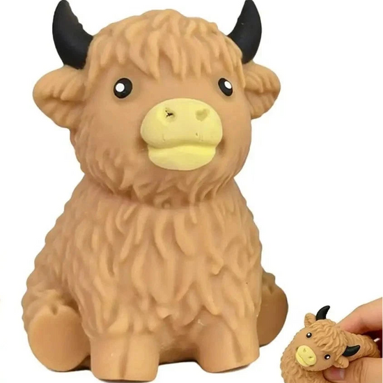 Crunchy Highland Cow Squishy Squeeze Toy