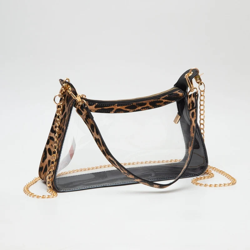 Marilyn Clear Satchel Bag with Chain Strap