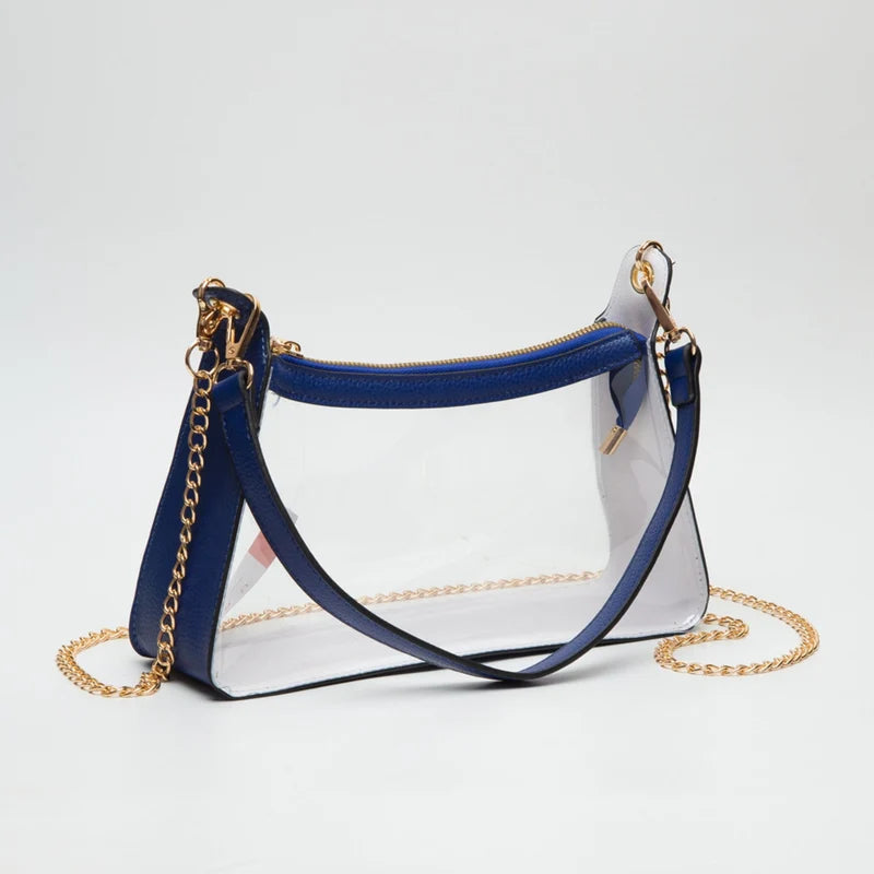 Marilyn Clear Satchel Bag with Chain Strap