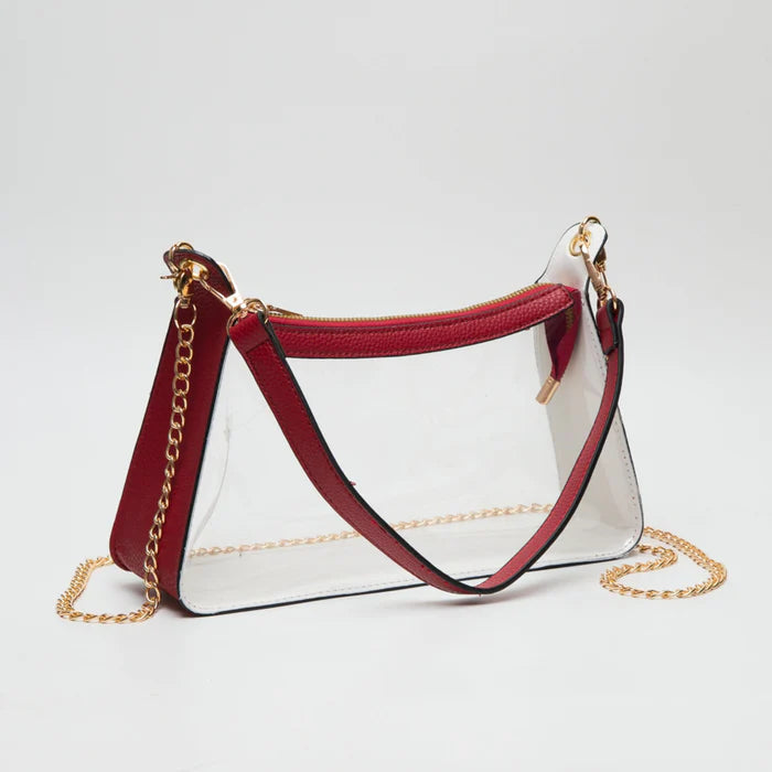 Marilyn Clear Satchel Bag with Chain Strap