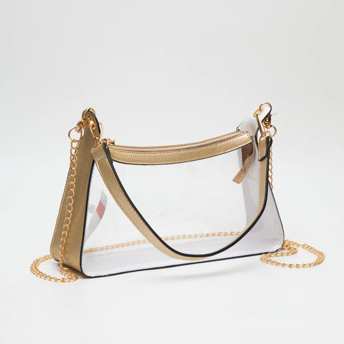 Marilyn Clear Satchel Bag with Chain Strap