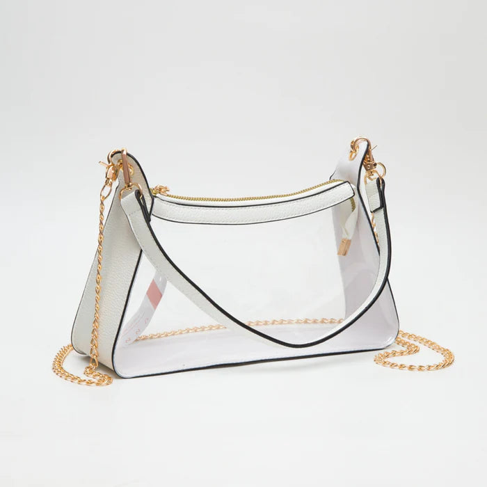 Marilyn Clear Satchel Bag with Chain Strap