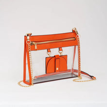 Load image into Gallery viewer, Clear Gameday Crossbody Bag with Sunglasses Holder
