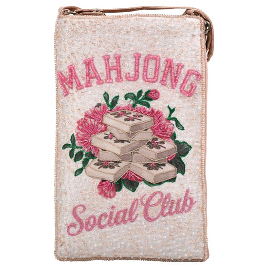 Mahjong Beaded Social Club Bag