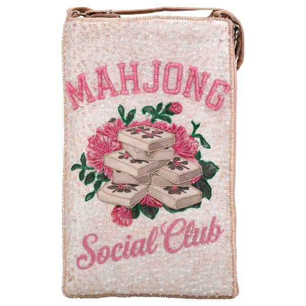 Mahjong Beaded Social Club Bag