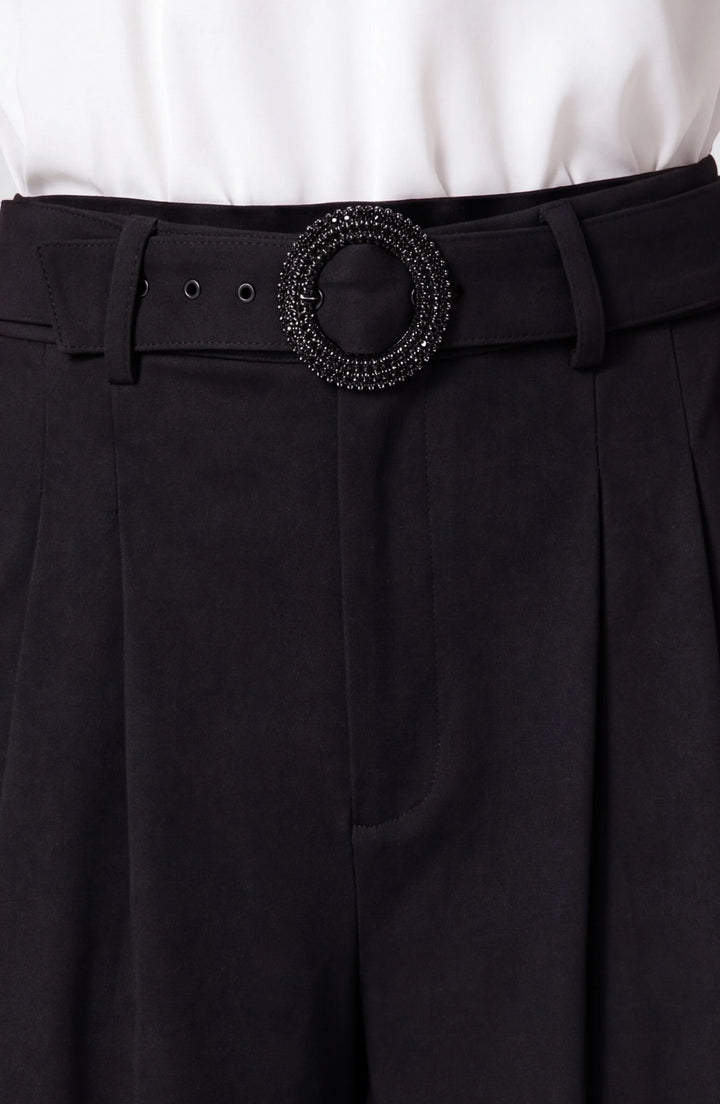 High Rise Belted Wide Leg Trouser