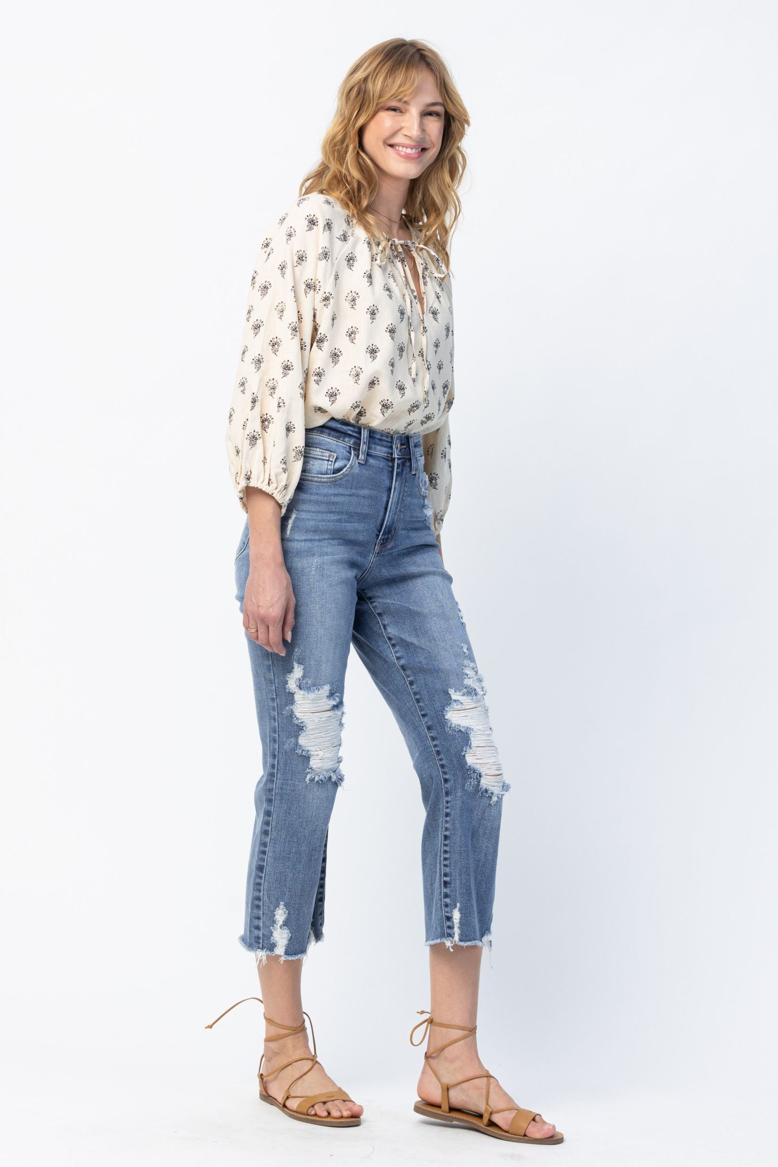 Judy Blue Release Hem High Waist Crop Straight *FINAL SALE*