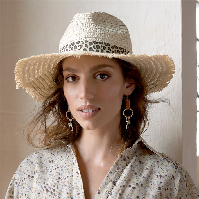 Fringe Hat With Animal Band