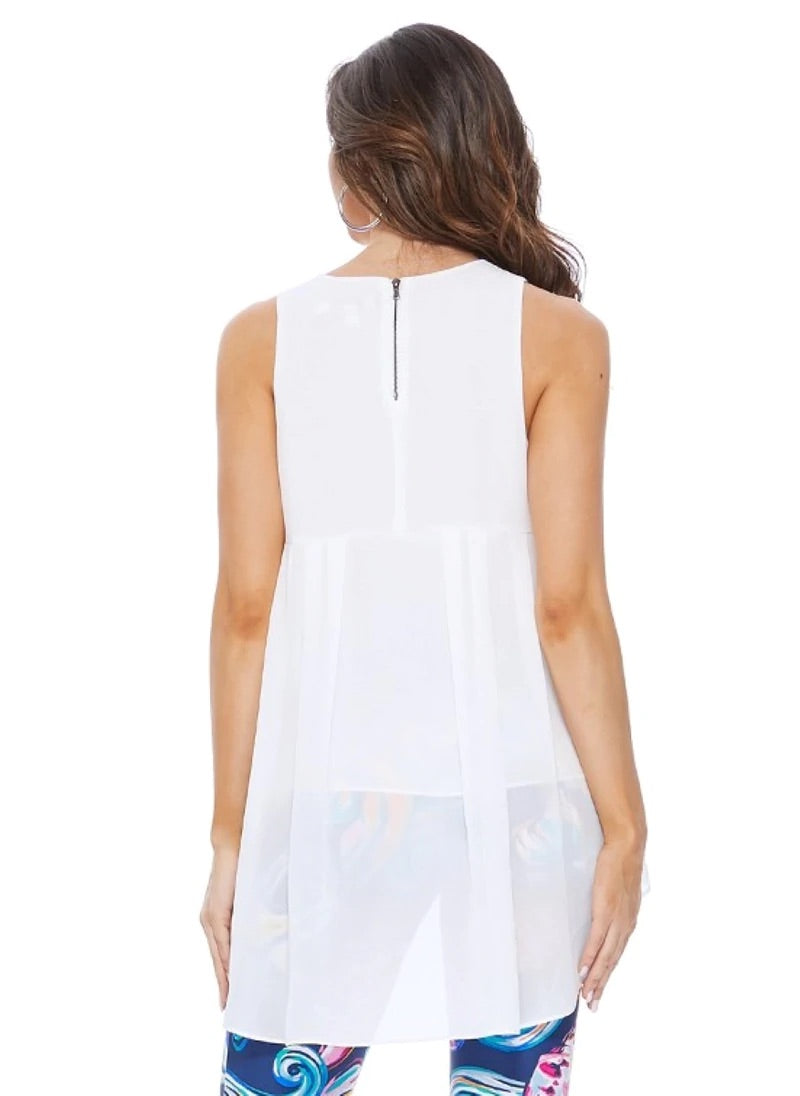 Georgette High Low Sleeveless Top