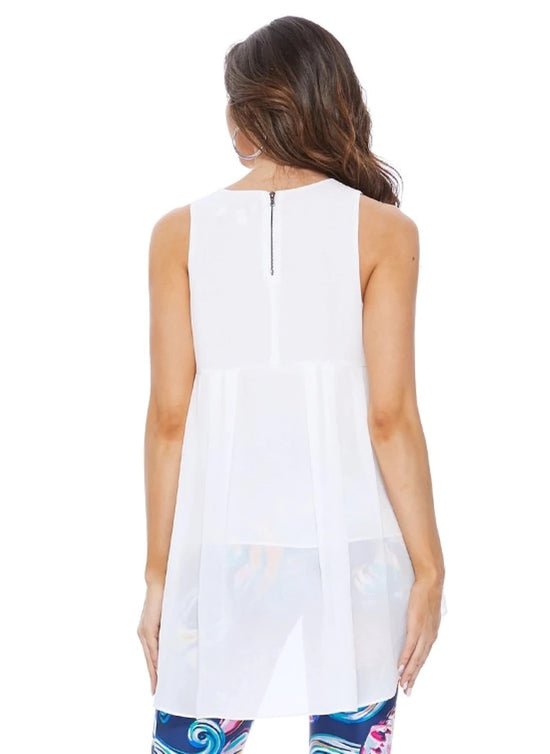 Georgette High Low Sleeveless Top