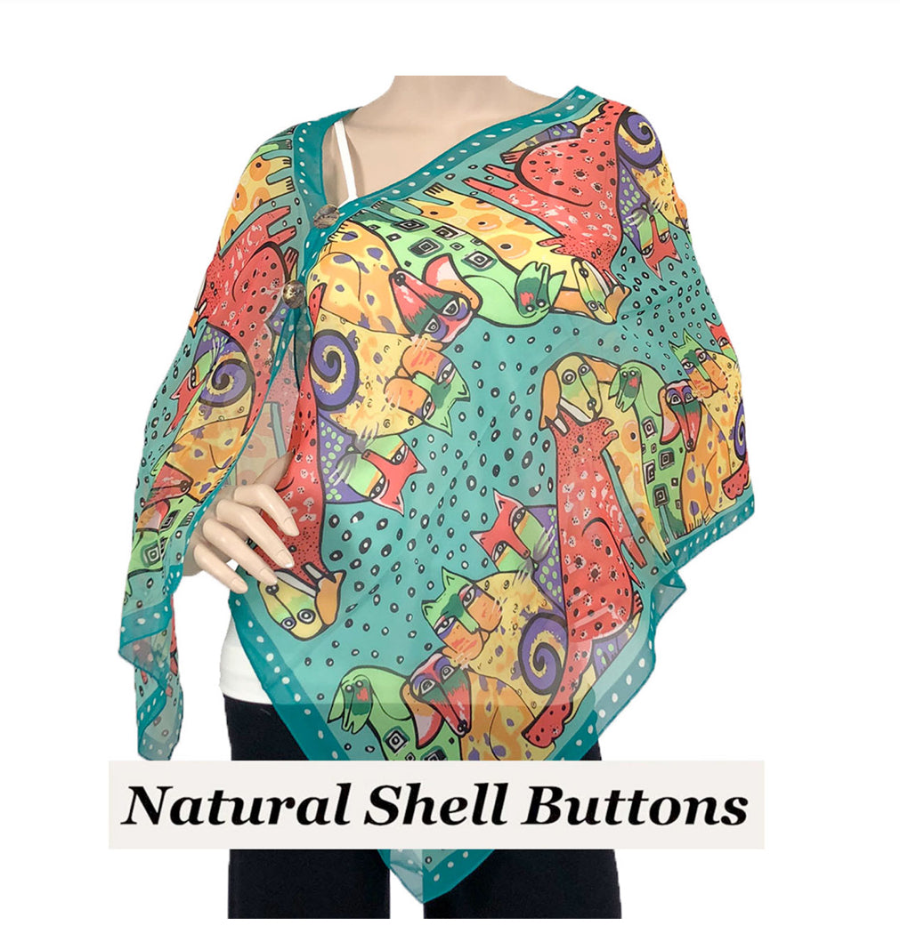 Silky Two Button Shawl