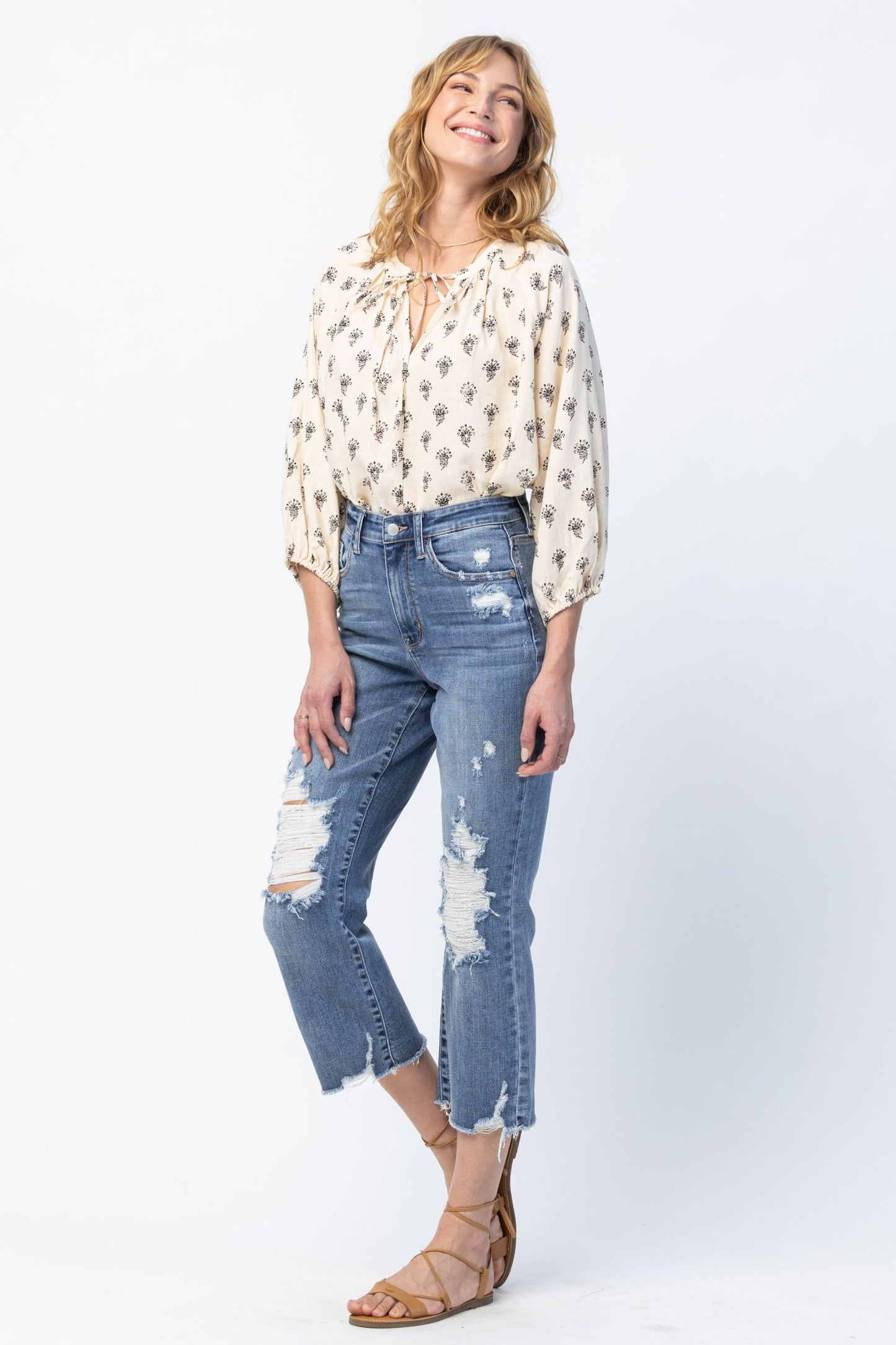 Judy Blue Release Hem High Waist Crop Straight *FINAL SALE*