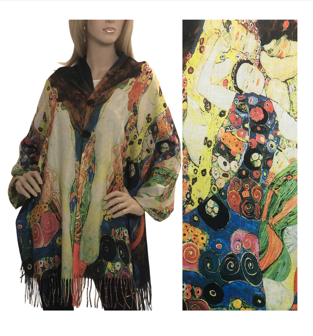 Suede Cloth Scarf/Shawl W/ Buttons
