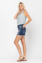Load image into Gallery viewer, Judy Blue Mid Rise Patch Cut Off Shorts
