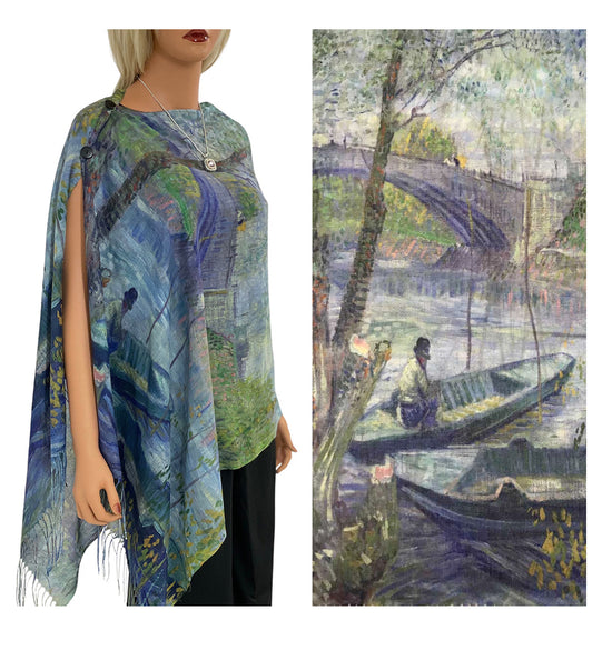Button Shawl Cotton Feel