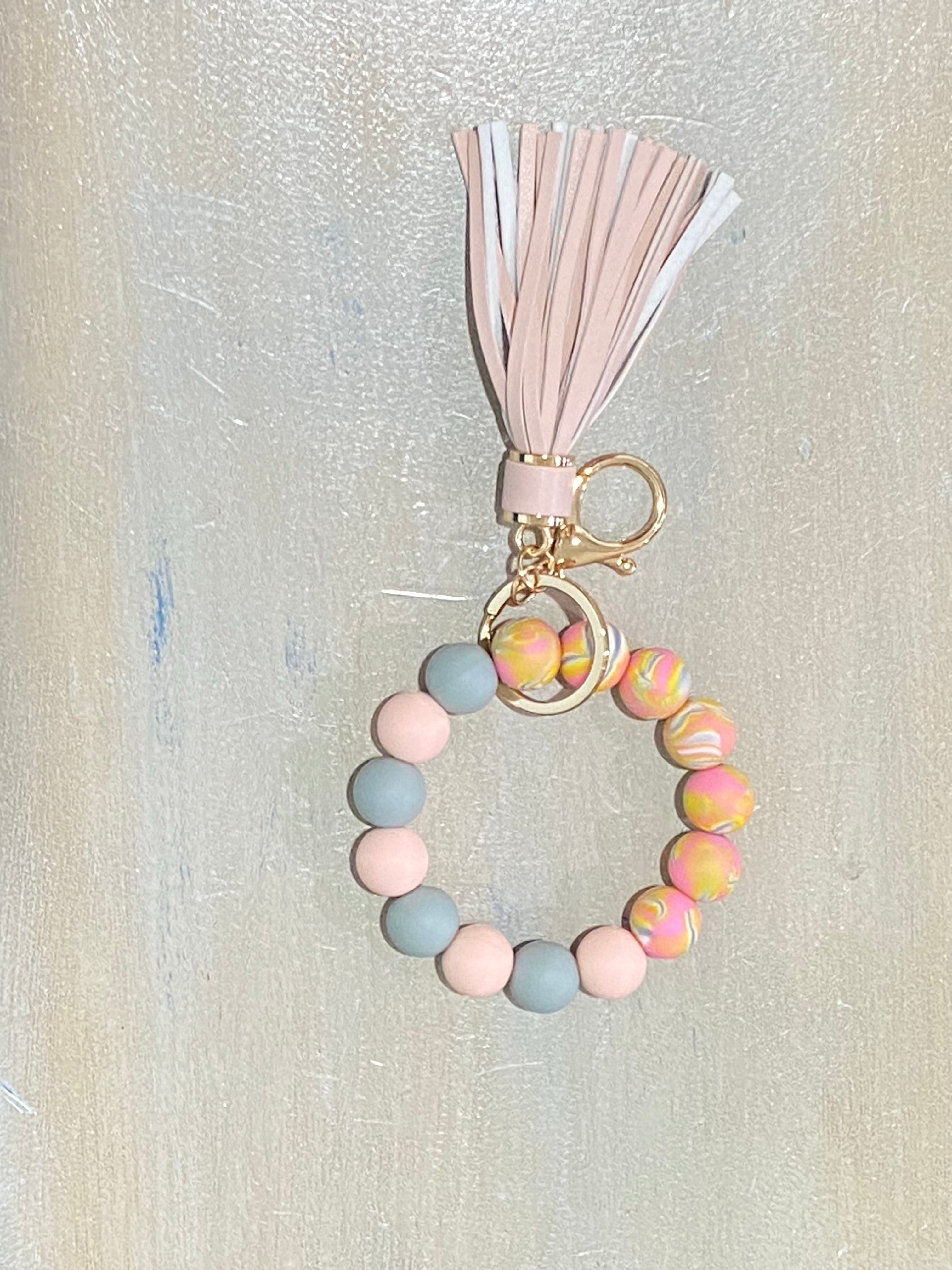 Rubber bead key chain